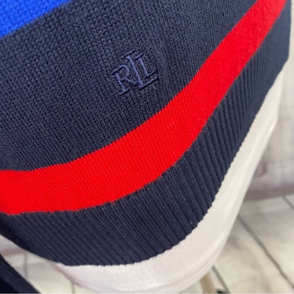Ralph Lauren Size PS Small Petite Navy Blue Red Green Striped Cotton Sweater NWT - Picture 8 of 12